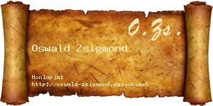 Oswald Zsigmond névjegykártya